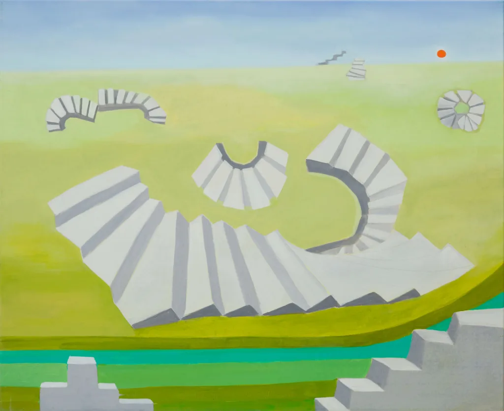 Landschaft mit Treppen