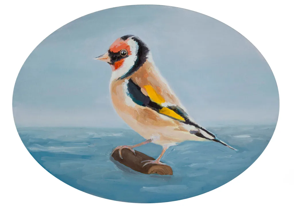 Vogel fährt übers Meer